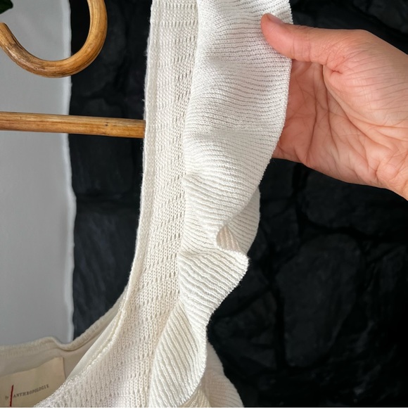 Anthropologie Ruffled Pointelle
Mini Dress Size XL Ivory - Picture 5 of 7